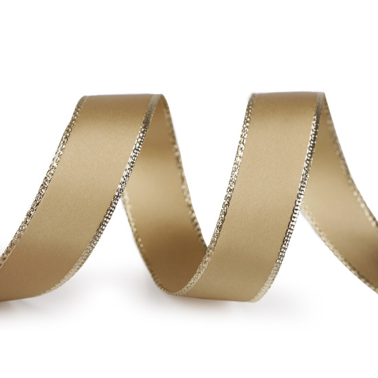 Panglică cu lurex și sârmă pe margine 24 mm - Auriu (20 Metri) Panglică cu lurex și sârmă pe margine 24 mm - Auriu (20 Metri)