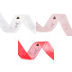 Panglica organza cu imprimeu metalic love, latime 25 mm - Alb (45 Metri) Panglica organza cu imprimeu metalic love, latime 25 mm - Alb (45 Metri)