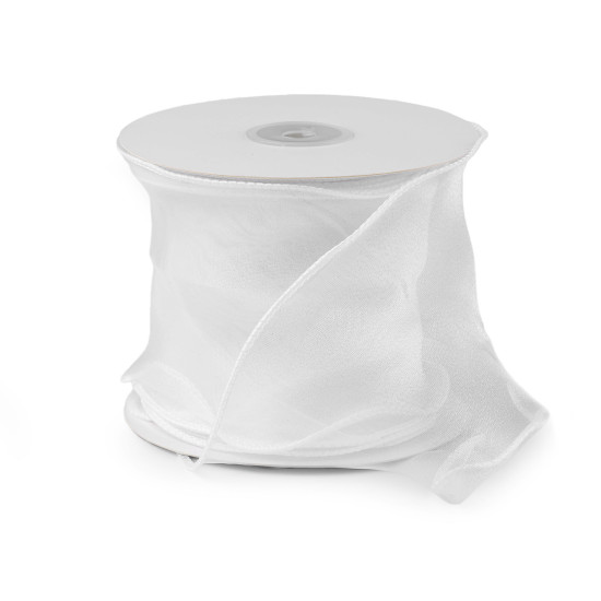 Panglica din organza cu luciu sidefat, latime 10 cm - Crem deschis (9 Metri) Panglica din organza cu luciu sidefat, latime 10 cm - Crem deschis (9 Metri)