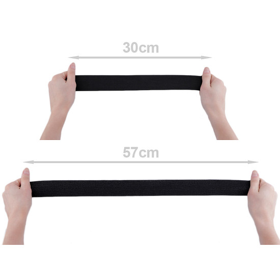 Elastic lat țesut, lățime 40 mm - Negru (25 Metri)