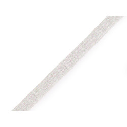 Elastic cu lurex, lățime 9 mm - Alb (15 Metri)