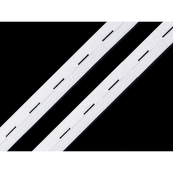 Elastic cu butoniere, lățime 15-17 mm - Alb (120 Metri) Elastic cu butoniere, lățime 15-17 mm - Alb (120 Metri)