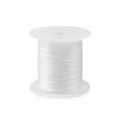 Fir elastic plat, 1 mm - Alb (1 Bucată)