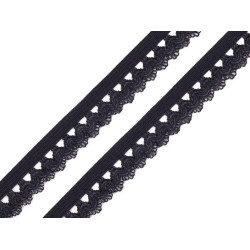 Elastic decorativ, lățime 15 mm - Negru (100 Metri)