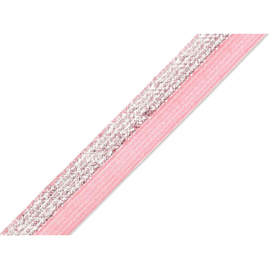 Elastic bias cu lurex, lățime 17 mm - Gri neutral (25 Metri) Elastic bias cu lurex, lățime 17 mm - Gri neutral (25 Metri)