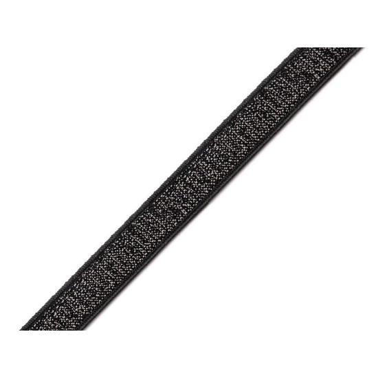 Elastic bretele sutien cu lurex, lățime 10 mm - Negru (1 Metru) Elastic bretele sutien cu lurex, lățime 10 mm - Negru (1 Metru)