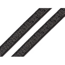 Elastic bretele sutien cu lurex, lățime 10 mm - Negru (1 Metru)
