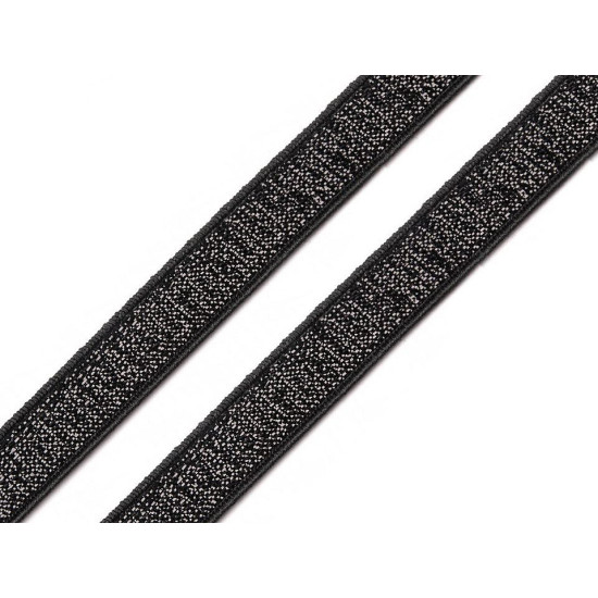 Elastic bretele sutien cu lurex, lățime 10 mm - Negru (1 Metru) Elastic bretele sutien cu lurex, lățime 10 mm - Negru (1 Metru)