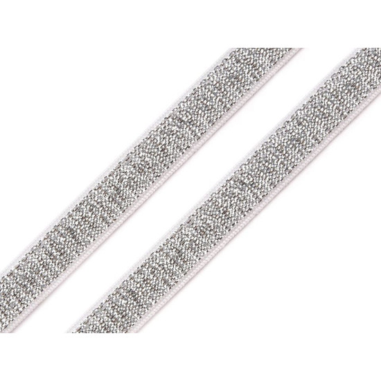 Elastic bretele sutien cu lurex, lățime 10 mm - Negru (1 Metru) Elastic bretele sutien cu lurex, lățime 10 mm - Negru (1 Metru)