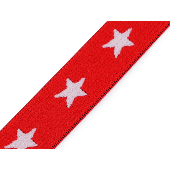 Elastic lat țesut, model steluțe, lățime 20 mm - Turcoaz (1 Metru) Elastic lat țesut, model steluțe, lățime 20 mm - Turcoaz (1 Metru)