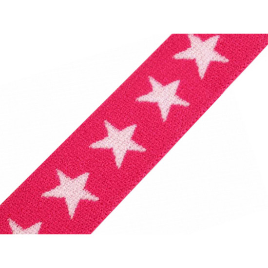 Elastic lat țesut, model steluțe, lățime 20 mm - Turcoaz (1 Metru) Elastic lat țesut, model steluțe, lățime 20 mm - Turcoaz (1 Metru)