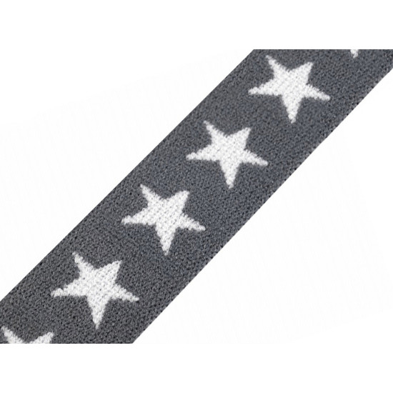 Elastic lat țesut, model steluțe, lățime 20 mm - Turcoaz (1 Metru) Elastic lat țesut, model steluțe, lățime 20 mm - Turcoaz (1 Metru)