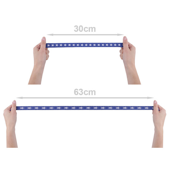 Elastic lat țesut, model steluțe, lățime 20 mm - Turcoaz (1 Metru) Elastic lat țesut, model steluțe, lățime 20 mm - Turcoaz (1 Metru)