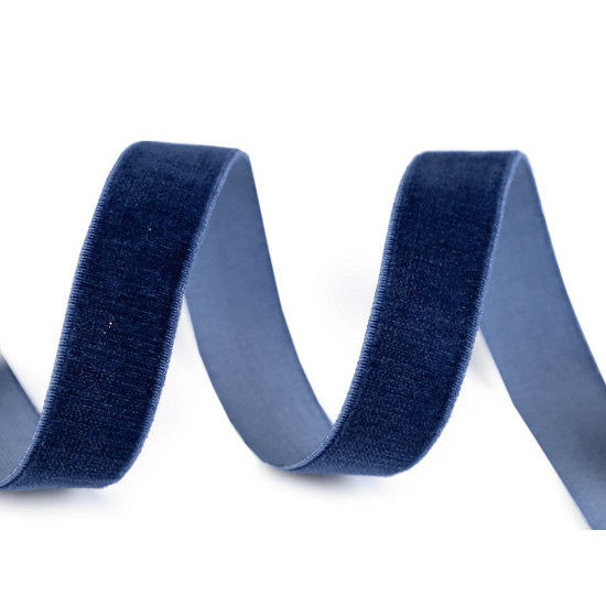 Elastic catifelat, lățime 16 mm - Negru (1 Metru)