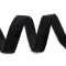 Elastic catifelat, lățime 16 mm - Negru (1 Metru)
