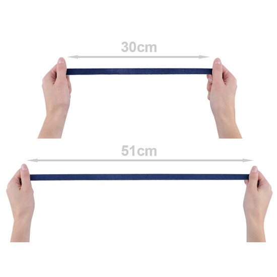 Elastic catifelat, lățime 16 mm - Negru (1 Metru)