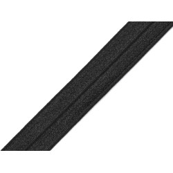 Elastic bias, lățime 20 mm - Negru (1 Metru)