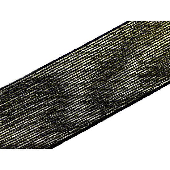 Elastic lat cu lurex, 48 mm - Negru (45 Metri) Elastic lat cu lurex, 48 mm - Negru (45 Metri)
