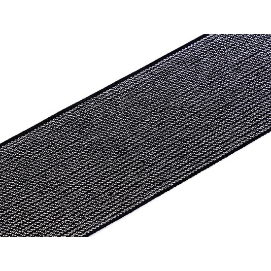 Elastic lat cu lurex, 48 mm - Negru (45 Metri) Elastic lat cu lurex, 48 mm - Negru (45 Metri)