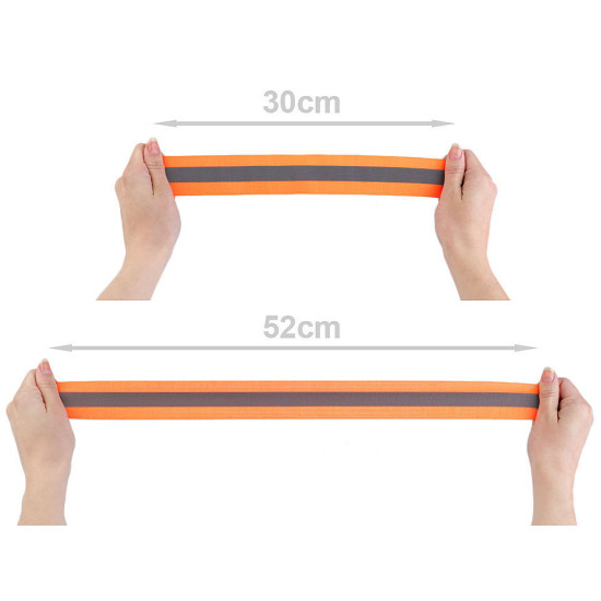 Elastic lat cu bandă reflectorizantă, lățime 40 mm - Portocaliu (45 Metri) Elastic lat cu bandă reflectorizantă, lățime 40 mm - Portocaliu (45 Metri)
