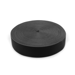 Elastic lat catifelat, lățime 40 mm - Negru (1 Metru)