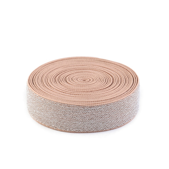 Elastic cu lurex, lățime 27 mm - Roz deschis (28 Metri) Elastic cu lurex, lățime 27 mm - Roz deschis (28 Metri)