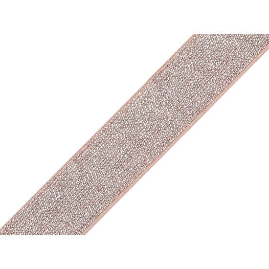Elastic cu lurex, lățime 27 mm - Roz deschis (28 Metri) Elastic cu lurex, lățime 27 mm - Roz deschis (28 Metri)
