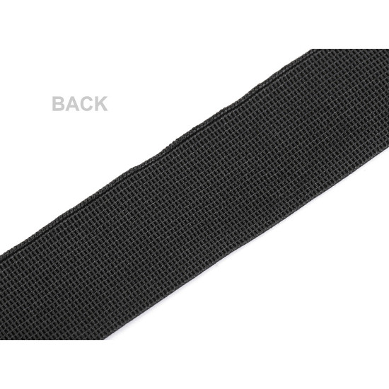 Elastic decorativ cu bandă siliconică, lățime 30 mm - Negru (1 Metru) Elastic decorativ cu bandă siliconică, lățime 30 mm - Negru (1 Metru)