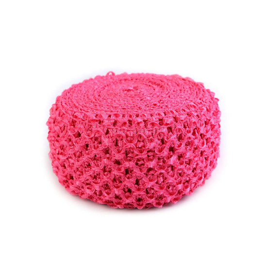 Bandă elastica croșetată tutu, lățime 7 cm - Galben vanilie (1 Metru)