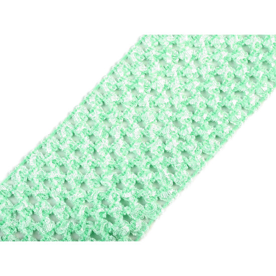 Bandă elastica croșetată tutu, lățime 7 cm - Galben vanilie (1 Metru)