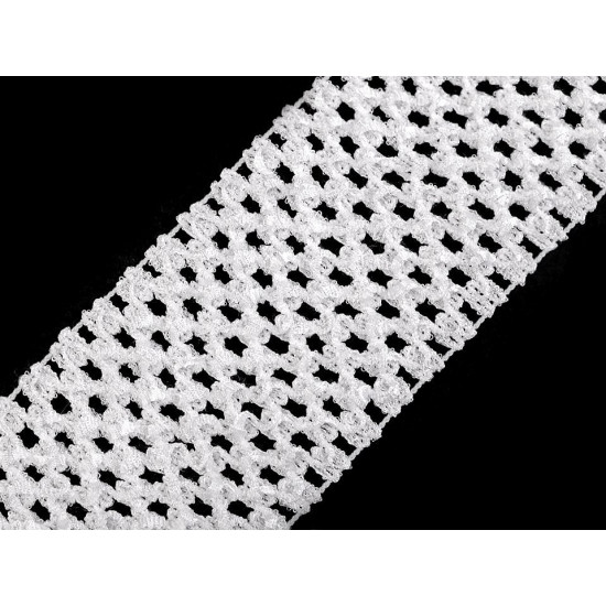 Bandă elastica croșetată tutu, lățime 7 cm - Galben vanilie (1 Metru)