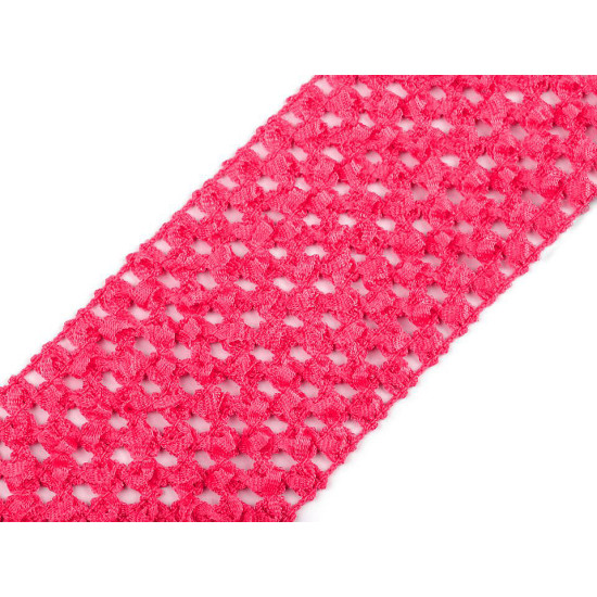 Bandă elastica croșetată tutu, lățime 7 cm - Galben vanilie (1 Metru)