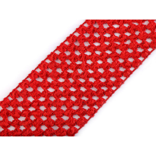 Bandă elastica croșetată tutu, lățime 7 cm - Galben vanilie (1 Metru)