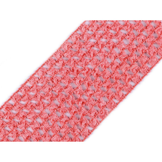 Bandă elastica croșetată tutu, lățime 7 cm - Galben vanilie (1 Metru)