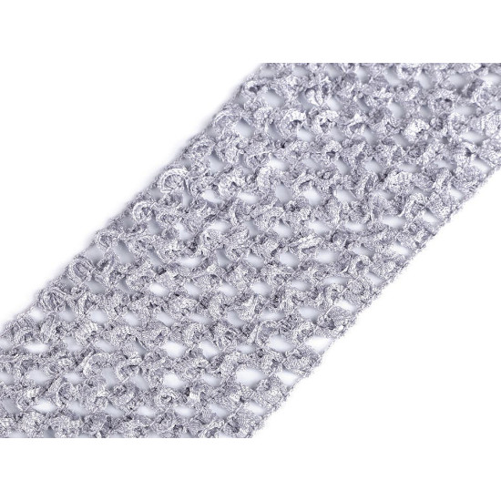 Bandă elastica croșetată tutu, lățime 7 cm - Galben vanilie (1 Metru)