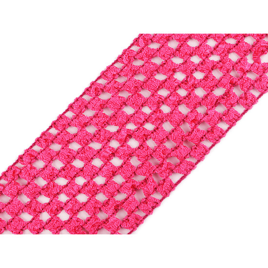 Bandă elastica croșetată tutu, lățime 7 cm - Galben vanilie (1 Metru)