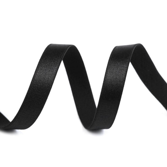 Elastic satinat / bretele sutien, lățime 12 mm - Negru (20 Metri) Elastic satinat / bretele sutien, lățime 12 mm - Negru (20 Metri)