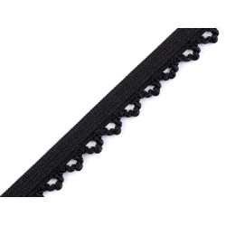 Elastic decorativ, lățime 10 mm - Negru (100 Metri)