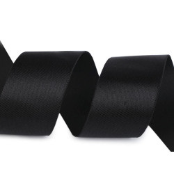 Elastic satinat, lățime 40 mm - Negru (1 Metru)