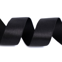 Elastic satinat, lățime 30 mm - Negru (1 Metru)