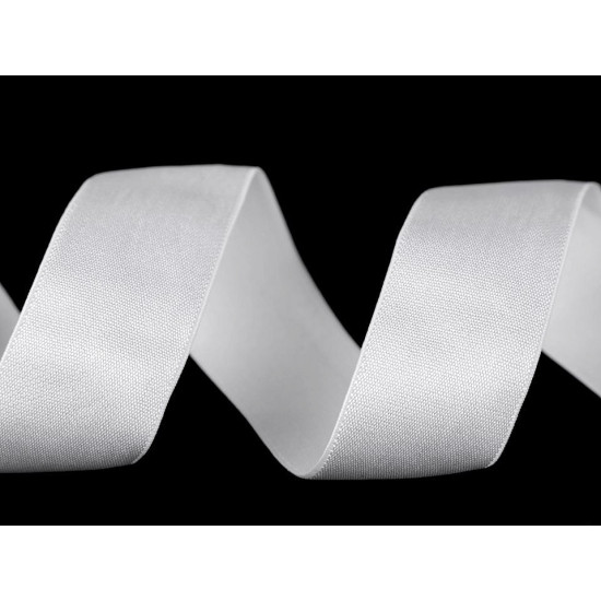 Elastic satinat, lățime 25 mm - Alb (45 Metri) Elastic satinat, lățime 25 mm - Alb (45 Metri)
