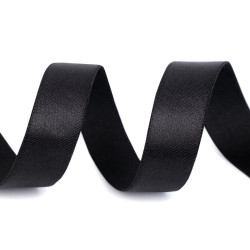 Elastic satinat, lățime 20 mm - Negru (1 Metru)
