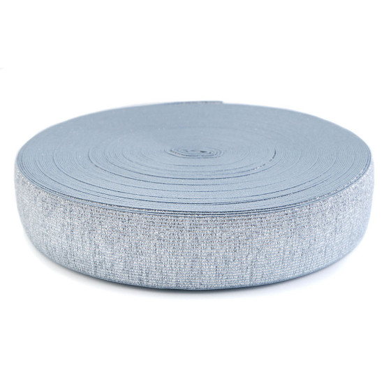 Elastic cu lurex, lățime 40 mm - Alb (1 Metru) Elastic cu lurex, lățime 40 mm - Alb (1 Metru)