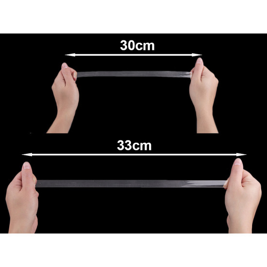 Elastic siliconic, lățime 15 mm - Transparent (20 Metri)