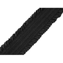Elastic plisat, lățime 48 mm - Negru (1 Metru)