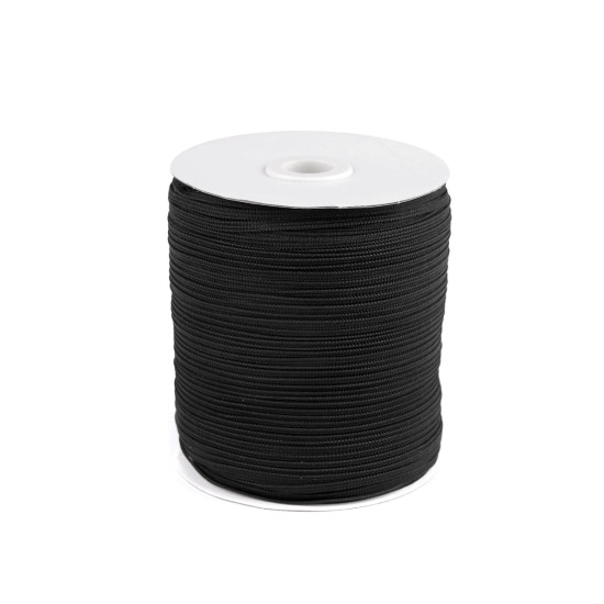 Elastic confecții,  lățime 4 mm - Negru (400 Metri)