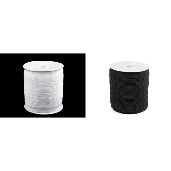 Elastic confecții,  lățime 4 mm - Negru (400 Metri)