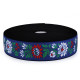 Elastic lat cu motiv floral, lățime 40 mm - Negru (10 Metri) Elastic lat cu motiv floral, lățime 40 mm - Negru (10 Metri)