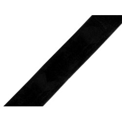 Panglică elastică din catifea, lătime 30 mm - Negru (1 Metru)