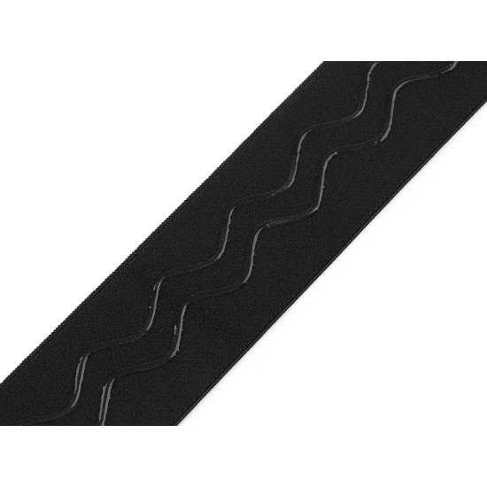Banda elastica cu silicon latime 40 mm - Negru (18 Metri)